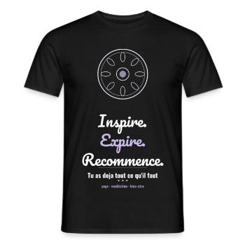 Expire. Yoga Méditation Bien-être - T-shirt homme - noir - Devant - AI Model Male 178 light (178cm)