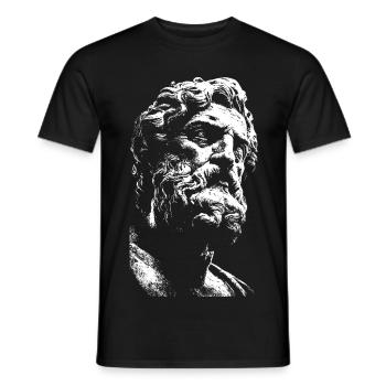 Stoizismus Pur – Antikes Philosophen-Porträt - Männer T-Shirt - Schwarz - Vorne - AI Model Male 178 light (178cm)