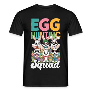 Joyeuse Pâques, douce chasse aux œufs du lapin, œufs de Pâques - T-shirt homme - noir - Devant - AI Model Male 178 light (178cm)