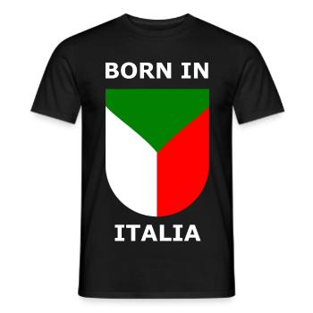 Geboren in Italia Schild - Männer T-Shirt - Schwarz - Vorne - AI Model Male 178 light (178cm)