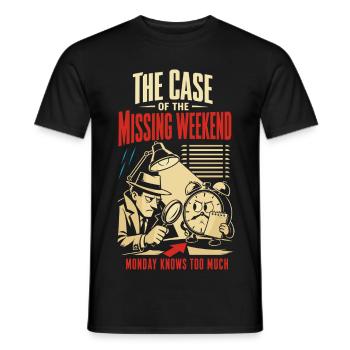 The Case of the Disappeared Weekend - Men's T-Shirt - black - Front - AI Model Male 178 light (178cm)