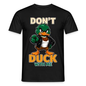 Ne me prends pas la tête drôle, canard colvert en colère - T-shirt homme - noir - Devant - AI Model Male 178 light (178cm)