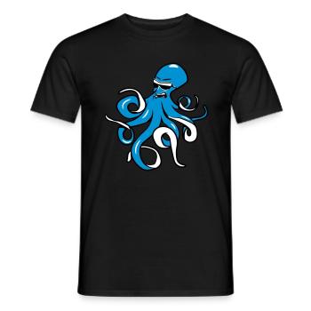 Tintenfisch oktopus böse gefährlich sonnenbrille - Männer T-Shirt - Schwarz - Vorne - AI Model Male 178 light (178cm)