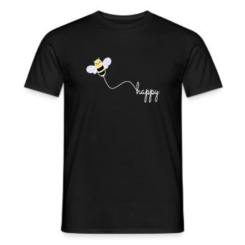 BEE HAPPY - Happy Protection de l’environnement BEE Wordplay - T-shirt homme - noir - Devant - AI Model Male 178 light (178cm)