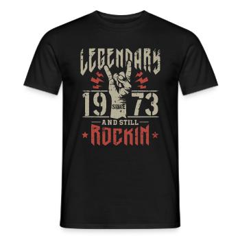 Legendär seit 1973 Jahrgang Rock Heavy Metal - Männer T-Shirt - Schwarz - Vorne - AI Model Male 178 light (178cm)