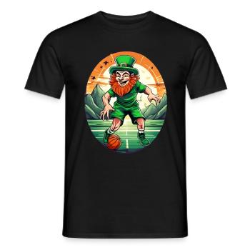 St. Patrick's Day Kleeblatt Basketball - Männer T-Shirt - Schwarz - Vorne - AI Model Male 178 light (178cm)
