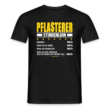 Pflasterer Stundenlohn Steinleger Pflastersetzer - Männer T-Shirt - Schwarz - Vorne - AI Model Male 178 light (178cm)