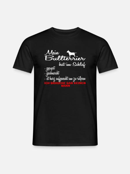 Bullterrier Hund Haustier Vierbeiner Ehemann - Männer T-Shirt - Schwarz