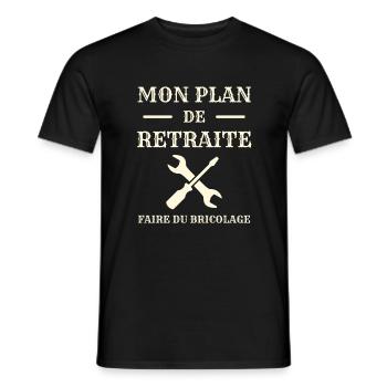 mon plan retraite bricolage humour papy bricoleur - T-shirt homme - noir - Devant - AI Model Male 178 light (178cm)