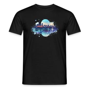 Digital City - Männer T-Shirt - Schwarz - Vorne - AI Model Male 178 light (178cm)