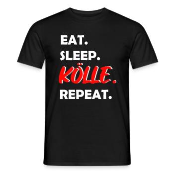 Eat Sleep Kölle Repeat Cologne - T-shirt homme - noir - Devant - AI Model Male 178 light (178cm)