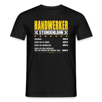 Handwerker Stundenlohn Maurer Maler Elektriker - Männer T-Shirt - Schwarz - Vorne - AI Model Male 178 light (178cm)