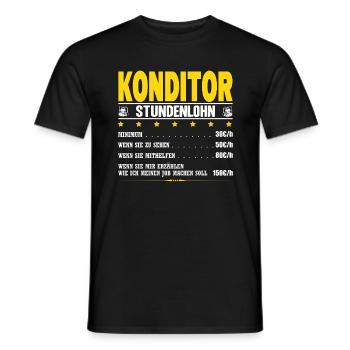 Konditor Stundenlohn Konditorei Gehalt Spruch - Männer T-Shirt - Schwarz - Vorne - AI Model Male 178 light (178cm)