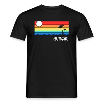 Burgas Sunrise Design Bulgaria Balkans Holidays - Men's T-Shirt - black - Front - AI Model Male 178 light (178cm)