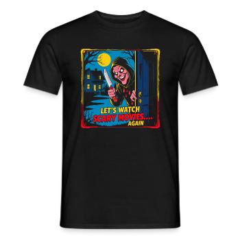 Let's Watch Scary Movies Again - Männer T-Shirt - Schwarz - Vorne - AI Model Male 178 light (178cm)