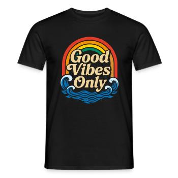 Summer Vibes and Waves - Men's T-Shirt - black - Front - AI Model Male 178 light (178cm)