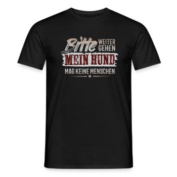 Bitte weitergehen! Mein Hund mag keine Menschen. - Männer T-Shirt - Schwarz - Vorne - AI Model Male 178 light (178cm)