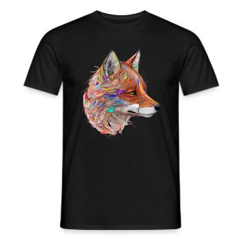 Fuchs Fuchsmotiv Tiere Geschenk Kunst Tiermotiv - Männer T-Shirt - Schwarz - Vorne - AI Model Male 178 light (178cm)