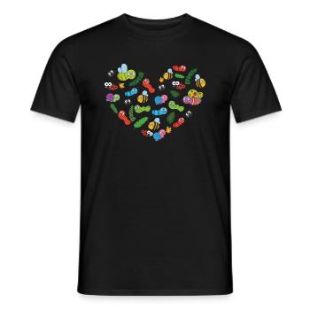 UN CŒUR POUR LES INSECTES - T-shirt homme - noir - Devant - AI Model Male 178 light (178cm)