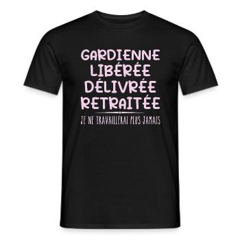 Babysitterin feiert ihren Ruhestand mit Humor Geschenk - Männer T-Shirt - Schwarz - Vorne - AI Model Male 178 light (178cm)