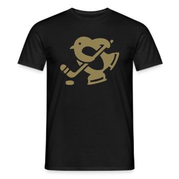 Penguin Hockey Hockey Silhouette Minimalist - Men's T-Shirt - black - Front - AI Model Male 178 light (178cm)