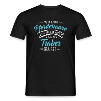 Traber Pferde Shirt-Glitzer - Männer T-Shirt - Schwarz - Vorne - AI Model Male 178 light (178cm)