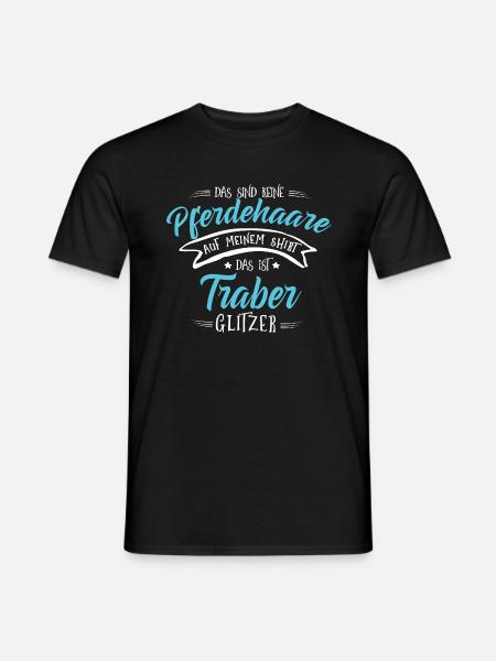 Traber Pferde Shirt-Glitzer - Männer T-Shirt - Schwarz