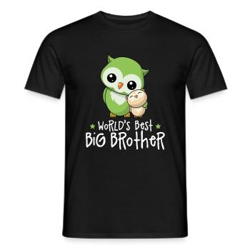 World's Best Big Brother - Großer Bruder Eulen - Männer T-Shirt - Schwarz - Vorne - AI Model Male 178 light (178cm)