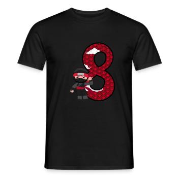 8. Geburtstag Junge Ninja 8 Jahre Ninja Kostüm - Männer T-Shirt - Schwarz - Vorne - AI Model Male 178 light (178cm)