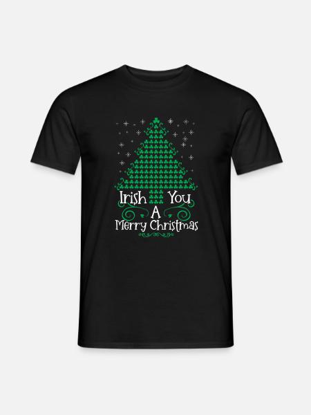 Ein irisches Weihnachtsfest wird gewünscht - Männer T-Shirt - Schwarz