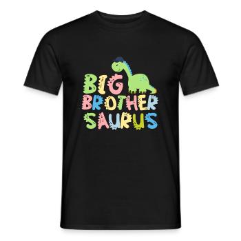 Promoted to big brother Saurus Dinosaur - Men's T-Shirt - black - Front - AI Model Male 178 light (178cm)