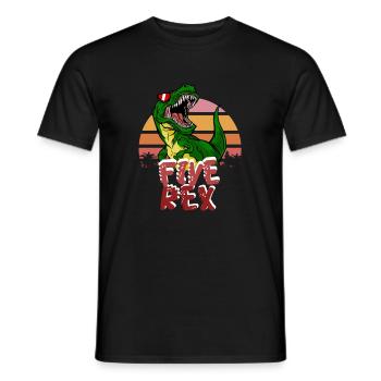 5ème anniversaire Garçon cinq Rex Dinosaur Dino - T-shirt homme - noir - Devant - AI Model Male 178 light (178cm)