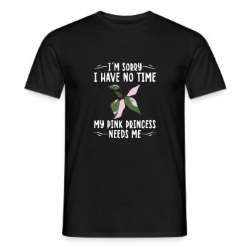 Pink Princess Houseplant | Plantie Gift Idea - Men's T-Shirt - black - Front - AI Model Male 178 light (178cm)