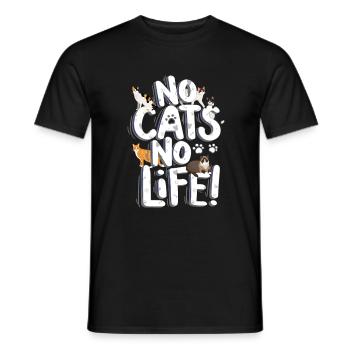 Pas de chats pas de vie chats Saint-Valentin - T-shirt homme - noir - Devant - AI Model Male 178 light (178cm)