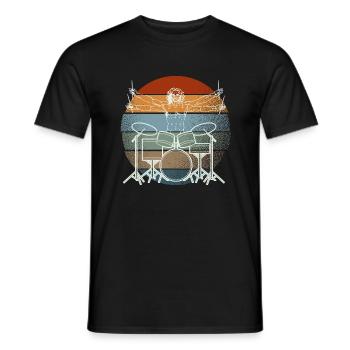 Vitruvischer Drummer Schlagzeuger Legende - Männer T-Shirt - Schwarz - Vorne - AI Model Male 178 light (178cm)
