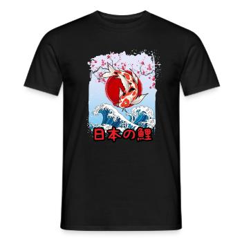 Japanischer Koi Karpfen angler - Männer T-Shirt - Schwarz - Vorne - AI Model Male 178 light (178cm)