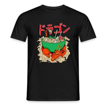 Japanischer Drache mit Ramen Anime Japan - Männer T-Shirt - Schwarz - Vorne - AI Model Male 178 light (178cm)