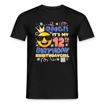 Omg! c’est mon émoticône de fille de 12 ans - T-shirt homme - noir - Devant - AI Model Male 178 light (178cm)