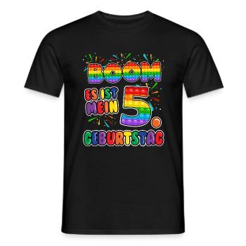 Boom It's My 5. Geburtstag 5 Jahr Alt Pop it - Männer T-Shirt - Schwarz - Vorne - AI Model Male 178 light (178cm)