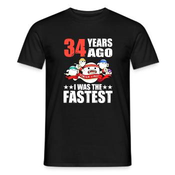 Il y a 34 ans, j’étais le spermatozoïde le plus rapide à - T-shirt homme - noir - Devant - AI Model Male 178 light (178cm)