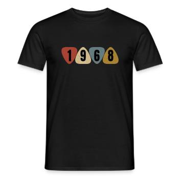 Born 1968 guitarist guitar pick - Men's T-Shirt - black - Front - AI Model Male 178 light (178cm)