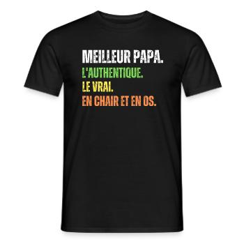 Le Vrai Meilleur Papa Cadeau Homme - T-shirt homme - noir - Devant - AI Model Male 178 light (178cm)