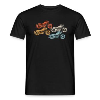 Motorrad Retro Chopper Biker Motorradfahrer - Männer T-Shirt - Schwarz - Vorne - AI Model Male 178 light (178cm)