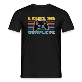 30 Birthday Level 30 Complete 30 Years Gamer - Men's T-Shirt - black - Front - AI Model Male 178 light (178cm)