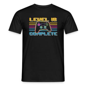 18 Geburtstag Level 18 Complete 18 Jahre Gamer - Männer T-Shirt - Schwarz - Vorne - AI Model Male 178 light (178cm)