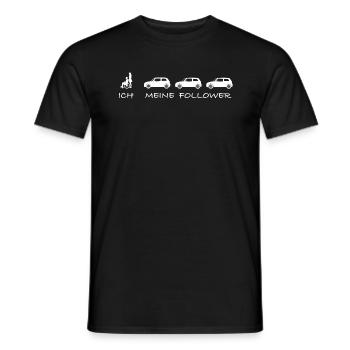 Ich und meine Follower | Rollstuhl, lustige Bilder - Männer T-Shirt - Schwarz - Vorne - AI Model Male 178 light (178cm)