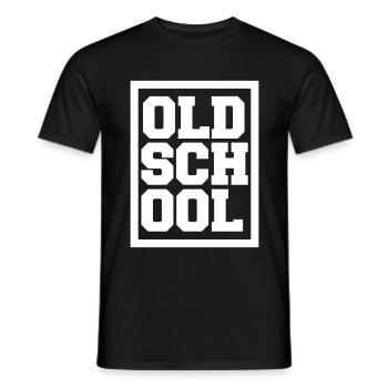 Old School Hip Hop Text T-Shirt Retro Geschenk - Männer T-Shirt - Schwarz - Vorne - AI Model Male 178 light (178cm)