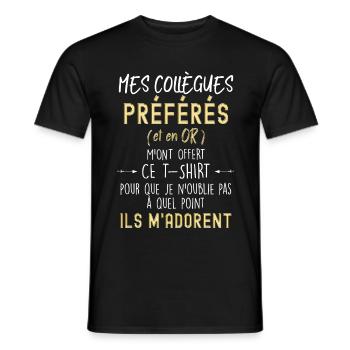 Collegues préférés en or et Départ entreprise - T-shirt homme - noir - Devant - AI Model Male 178 light (178cm)