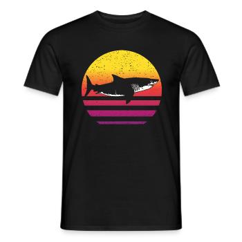 Hai Retro Style Vintage - Männer T-Shirt - Schwarz - Vorne - AI Model Male 178 light (178cm)