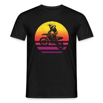Motocross Retro Style Vintage - Men's T-Shirt - black - Front - AI Model Male 178 light (178cm)